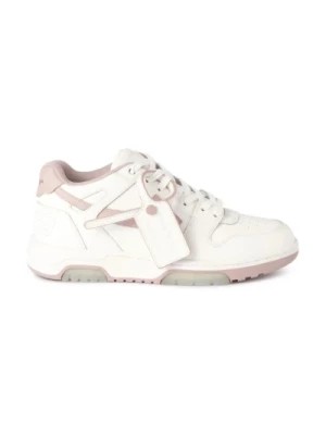 Zdjęcie produktu Białe Skórzane Sneakersy z Różową Strzałą Off White