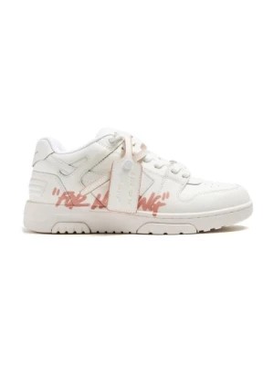 Zdjęcie produktu Białe Slim Sneakers z Różowymi Akcentami Off White
