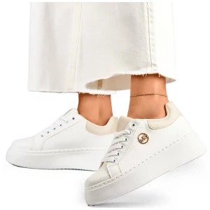 Zdjęcie produktu Białe sneakersy na grubej podeszwie buty sportowe damskie Merg