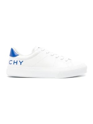 Zdjęcie produktu Białe Sneakersy z Niebiesko-Białym Nadrukiem Logo Givenchy