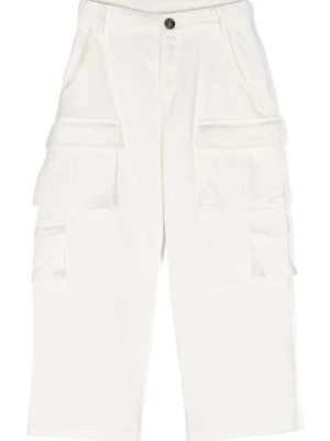 Zdjęcie produktu Białe Spodnie Bawełniane Proste Nogi Douuod Woman
