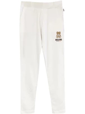Zdjęcie produktu Białe spodnie do joggingu z ściągaczem w pasie Moschino