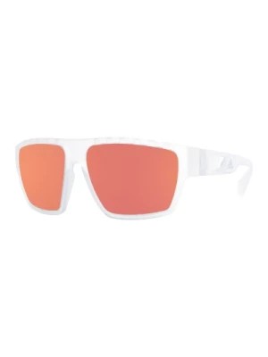 Zdjęcie produktu Białe sportowe okulary przeciwsłoneczne z lustrzanymi soczewkami Adidas