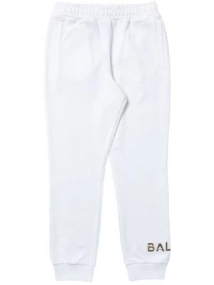 Zdjęcie produktu Białe sportowe spodnie z elastycznym pasem Balmain