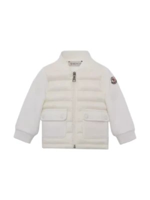 Zdjęcie produktu Białe Swetry Dziecięce z Kołnierzem Bomber Jacket Moncler