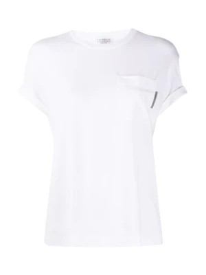 Zdjęcie produktu Białe T-shirty i Pola dla kobiet Brunello Cucinelli
