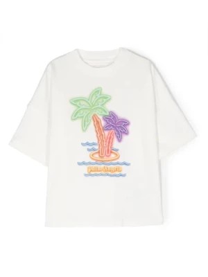 Zdjęcie produktu Białe T-shirty i Pola z nadrukiem palmowego drzewa Palm Angels
