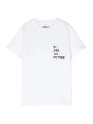 Zdjęcie produktu Białe T-shirty i Pola z Nadrukiem Tekstu Douuod Woman