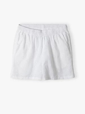 Zdjęcie produktu Białe tkaninowe szorty dziewczęce z ażurowym wzorem - Max&Mia Max & Mia by 5.10.15.