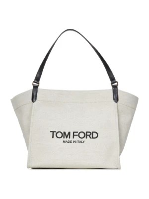 Zdjęcie produktu Białe torby z magnetycznym zapięciem i paskiem skórzanym Tom Ford
