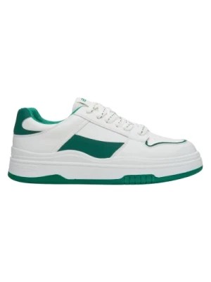 Zdjęcie produktu Białe & Zielone Skórzane Sneakersy Estro