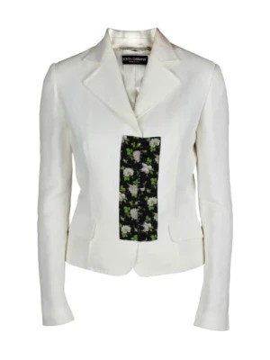 Zdjęcie produktu Biały Kostium z Kwiatowymi Wzorami Dolce & Gabbana