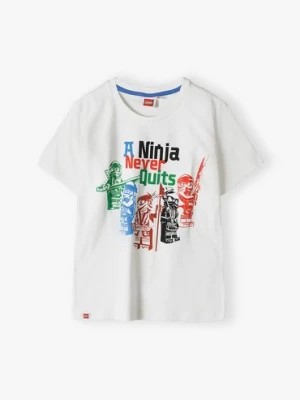 Zdjęcie produktu Biały t-shirt bawełniany dla chłopca LEGO NINJAGO