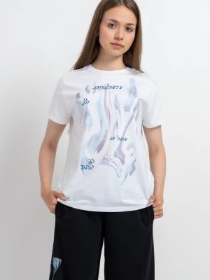 Zdjęcie produktu Biały t-shirt z kolorową grafiką z przodu