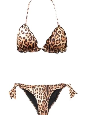Zdjęcie produktu Bikini trójkątne z wzorem leoparda i falbanką 4Giveness