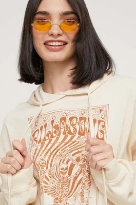 Zdjęcie produktu Billabong bluza damska kolor beżowy z kapturem z nadrukiem