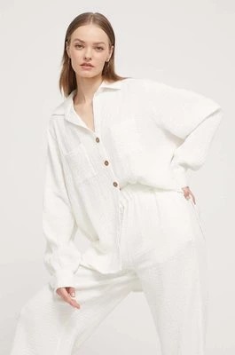 Zdjęcie produktu Billabong koszula bawełniana Swell damska kolor biały relaxed z kołnierzykiem klasycznym ABJWT00487