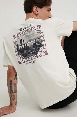 Zdjęcie produktu Billabong t-shirt bawełniany męski kolor beżowy z nadrukiem ABYZT02269