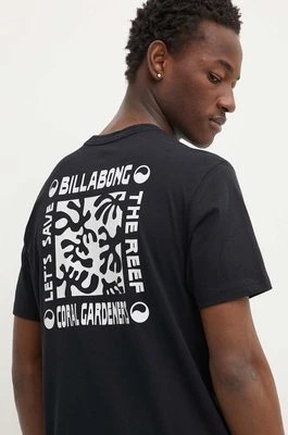 Zdjęcie produktu Billabong t-shirt bawełniany x Coral Gardeners męski kolor czarny z nadrukiem ABYZT02341