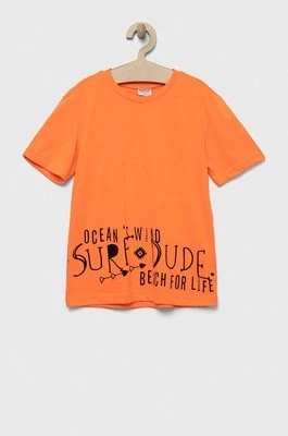 Zdjęcie produktu Birba&Trybeyond t-shirt dziecięcy kolor pomarańczowy z nadrukiem