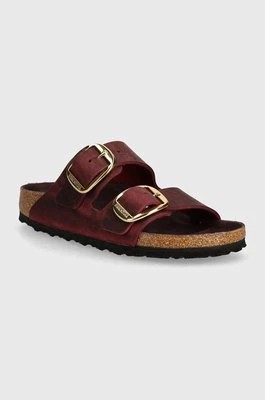 Zdjęcie produktu Birkenstock klapki skórzane Arizona Big Buckle damskie kolor bordowy 1027988