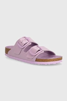 Zdjęcie produktu Birkenstock klapki skórzane Arizona Big Buckle damskie kolor fioletowy 1028611