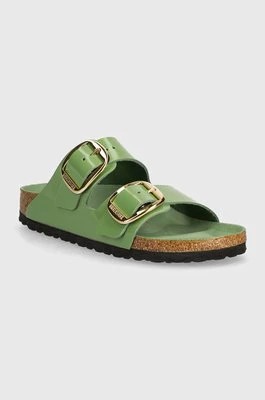 Zdjęcie produktu Birkenstock klapki skórzane Arizona Big Buckle damskie kolor zielony 1028613