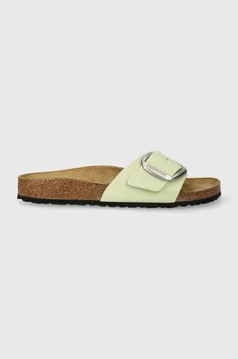 Zdjęcie produktu Birkenstock klapki skórzane Madrid Big Buckle damskie kolor zielony 1026564