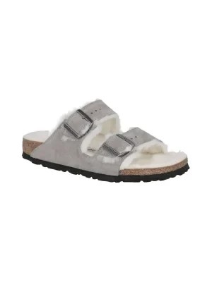 Zdjęcie produktu Birkenstock Skórzane obuwie domowe Arizona VL Sheepskin Stone Coin