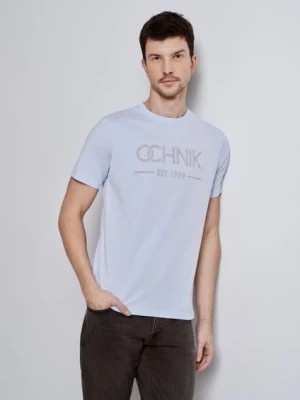 Zdjęcie produktu Błękitny T-shirt męski z logo OCHNIK