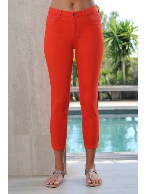 Zdjęcie produktu Bleu d'Azur Dżinsy "Dahlia" - Slim fit - w kolorze czerwonym rozmiar: 40