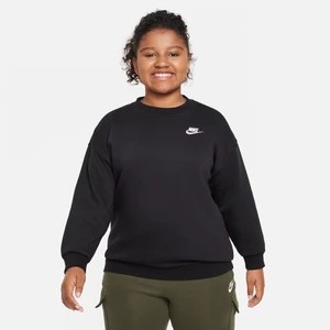 Zdjęcie produktu Bluza dresowa dla dużych dzieci (dziewcząt) o kroju oversize Nike Sportswear Club Fleece (szersze rozmiary) - Czerń