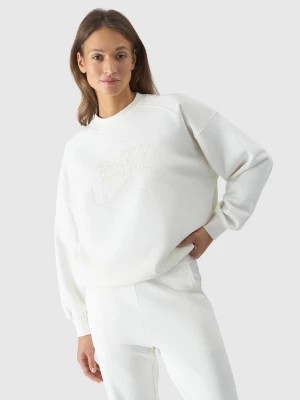 Zdjęcie produktu Bluza dresowa nierozpinana bez kaptura damska - złamana biel 4F