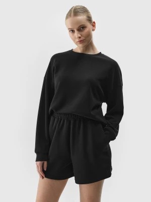 Zdjęcie produktu Bluza dresowa nierozpinana z dodatkiem modalu damska - czarna 4F