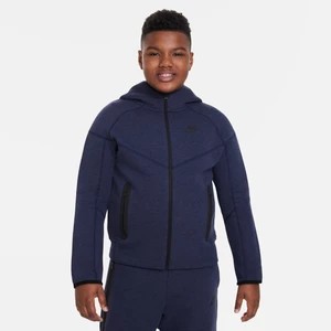 Zdjęcie produktu Bluza z kapturem i zamkiem na całej długości dla dużych dzieci (chłopców) Nike Sportswear Tech Fleece (szersze rozmiary) - Niebieski