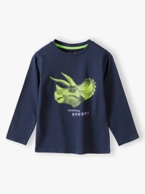 Zdjęcie produktu Bluzka bawełniana dla chłopca granatowa z dinozaurem 5.10.15.