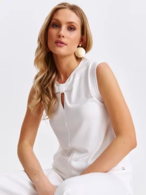 Zdjęcie produktu Bluzka damska biała bez rękawów TOP SECRET