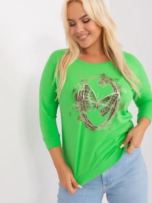 Zdjęcie produktu Bluzka damska plus size z nadrukiem jasny zielony RELEVANCE