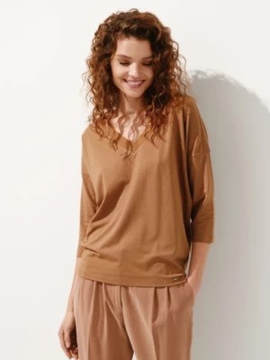 Zdjęcie produktu Bluzka damska w kolorze camel OCHNIK