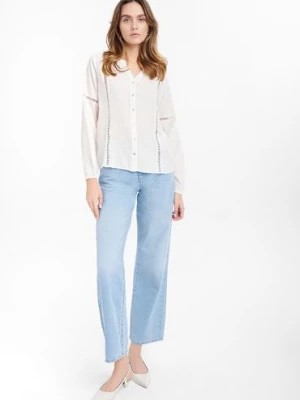 Zdjęcie produktu Bluzka damska z długim rękawem biała Greenpoint