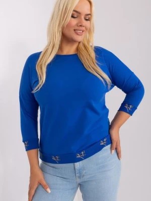 Zdjęcie produktu Bluzka damska z okrągłym dekoltem kobaltowy RELEVANCE