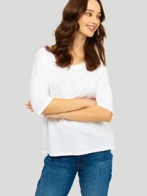 Zdjęcie produktu Bluzka damska z rękawem 3/4 biała Greenpoint