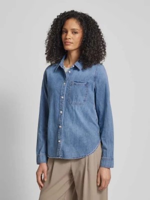 Zdjęcie produktu Bluzka jeansowa z nakładaną kieszenią na piersi model ‘Fasera ocean’ Opus