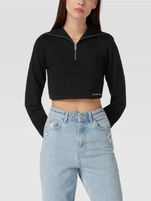Zdjęcie produktu Bluzka krótka z długim rękawem i kołnierzem model ‘MILANO’ Calvin Klein Jeans