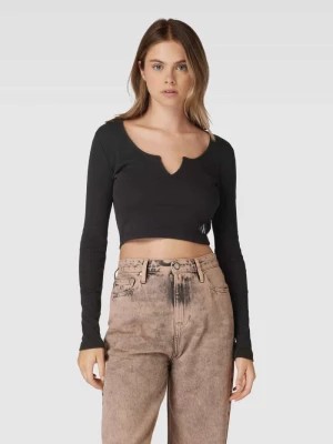 Zdjęcie produktu Bluzka krótka z długim rękawem i naszywką z logo Calvin Klein Jeans