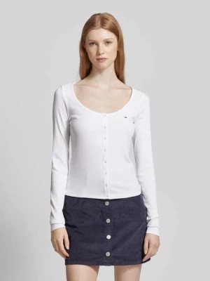 Zdjęcie produktu Bluzka o kroju slim fit z długim rękawem i okrągłym dekoltem model ‘BUTTON THRU’ Tommy Jeans