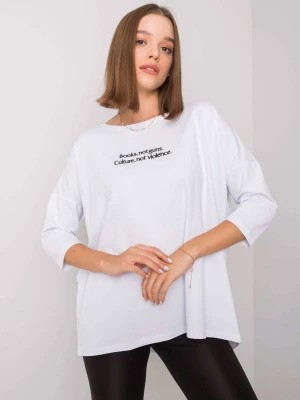 Zdjęcie produktu Bluzka oversize biały casual dekolt okrągły rękaw krótki Merg
