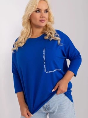 Zdjęcie produktu Bluzka plus size z bawełny kobaltowy RELEVANCE