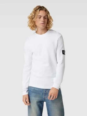 Zdjęcie produktu Bluzka z bawełny z długim rękawem i fakturowanym wzorem model ‘WAFFLE’ Calvin Klein Jeans