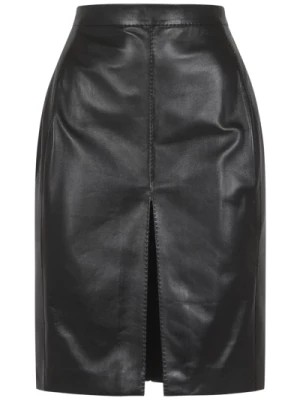 Zdjęcie produktu Błyszcząca spódnica ołówkowa z owatowanymi panelami Saint Laurent